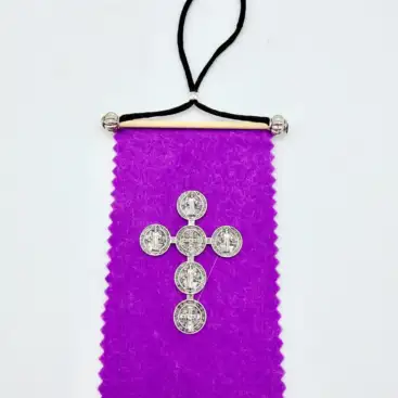 Escapulario Mediano Cruz San Benito Morado