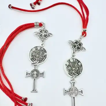 Amuleto Nudo De Bruja Tetragramaton Y Cruz De San Benito Triple Proteccion