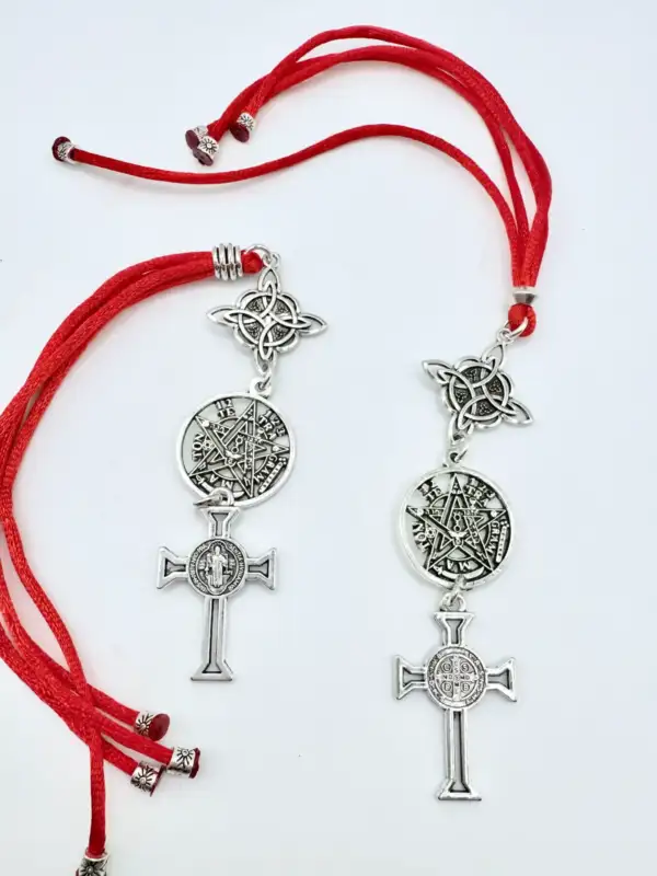 Amuleto Nudo De Bruja Tetragramaton Y Cruz De San Benito Triple Proteccion