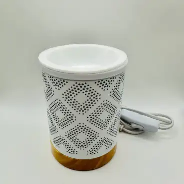 Quemador Electrico Blanco Y Madera