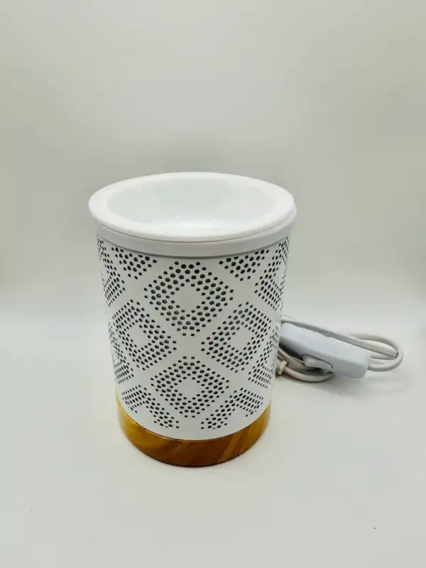 Quemador Electrico Blanco Y Madera