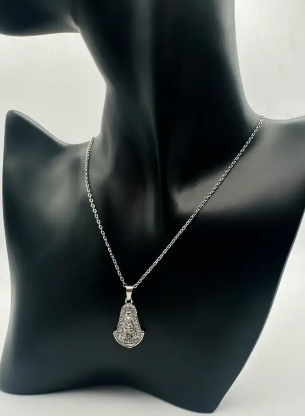 Colgante Virgen Del Rocio Acero Plateado