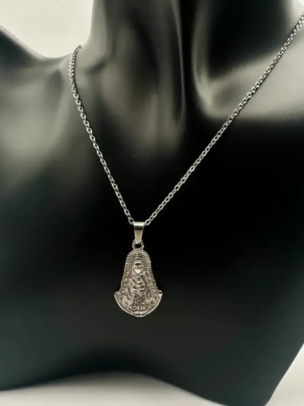 Colgante Virgen Del Rocio Acero Plateado - Imagen 2