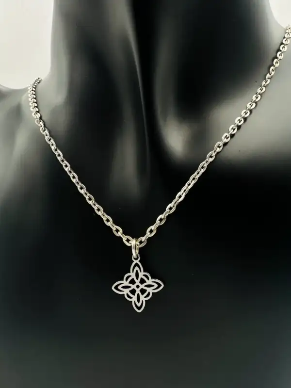 Colgante Nudo De Bruja Acero Plata - Imagen 2