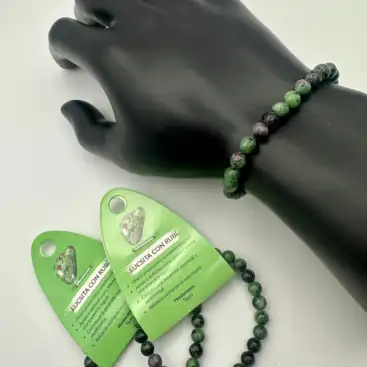 Pulsera Fucsita Con Rubi 6 mm