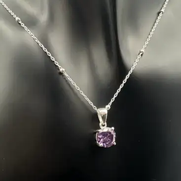 Colgante Amatista Facetada Plata De Ley