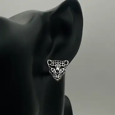 Pendientes Leopardo Plata De Ley