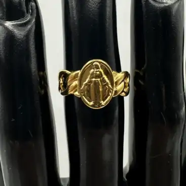 Anillo La Milagrosa Acero Dorado
