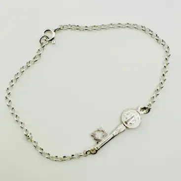 Pulsera Llave De San Benito Pequeña Plata De Ley