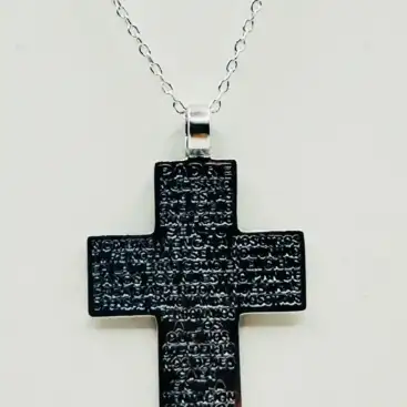Colgante Cruz Padre Nuestro Plata De Ley