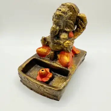 Porta Incienso Figura Ganesha Naranja