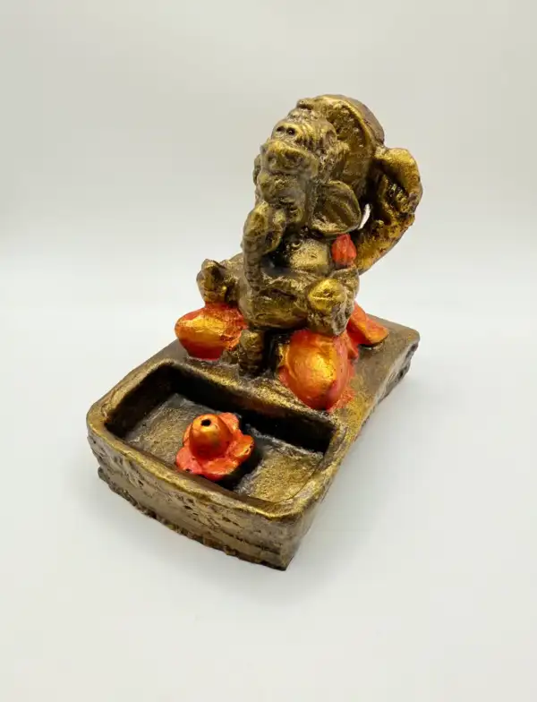 Porta Incienso Figura Ganesha Naranja