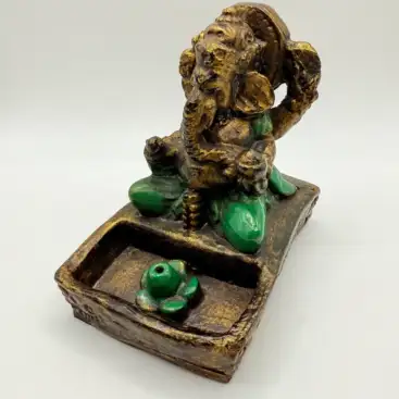 Porta incienso Figura Ganesha Verde