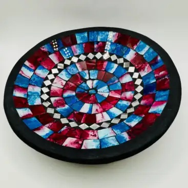 Plato Turco Azul Y Rosa