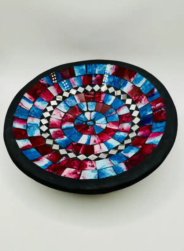 Plato Turco Azul Y Rosa