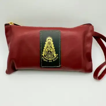Bolso Cartera De Piel Virgen Del Rocio Granate