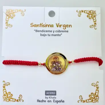 Pulsera Virgen Del Rocio Silueta Rojo