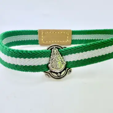Pulsera Virgen Del Rocio Tela Elastica Verde Y Blando