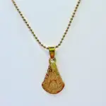 Colgante Virgen Del Rocio Placa Acero Dorado Pequeño