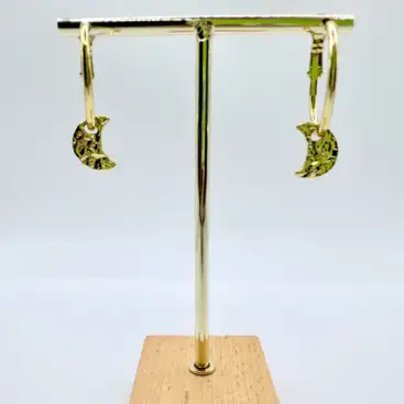 Pendientes Aro Y Luna Acero Dorado