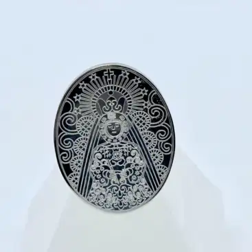 Anillo Virgen Del Rocio Acero Plateado