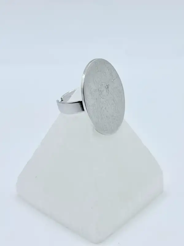 Anillo Virgen Del Rocio Acero Plateado - Imagen 2
