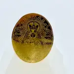 Anillo Virgen Del Rocio Acero Dorado - Imagen 2