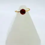 Anillo Jaspe Rojo Facetado Acero Dorado Regulable