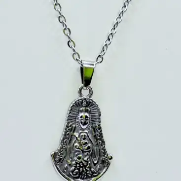 Colgante Virgen Del Rocio Acero Plateado