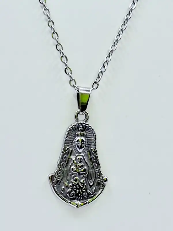 Colgante Virgen Del Rocio Acero Plateado