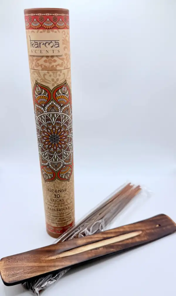 Incienso Varilla Pachuli + Portaincienso Madera Karma