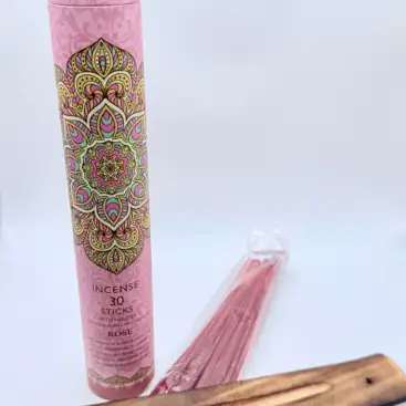 Incienso Varilla Rosa + Portaincienso Madera Karma