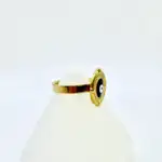 Anillo Ojo Turco Negro Acero Dorado Talla 20 - Imagen 2