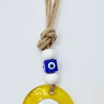 Amuleto Ojo Turco Redondo Pequeño Amarillo