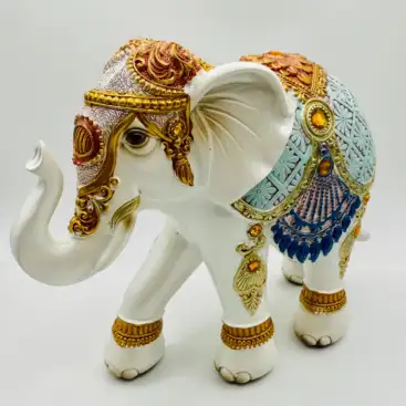 Figura Elefante Blanco Multicolor
