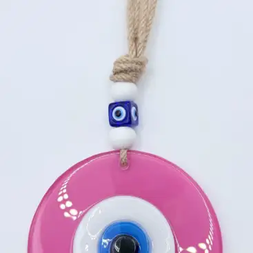 Amuleto Ojo Turco Redondo Grande Rosa