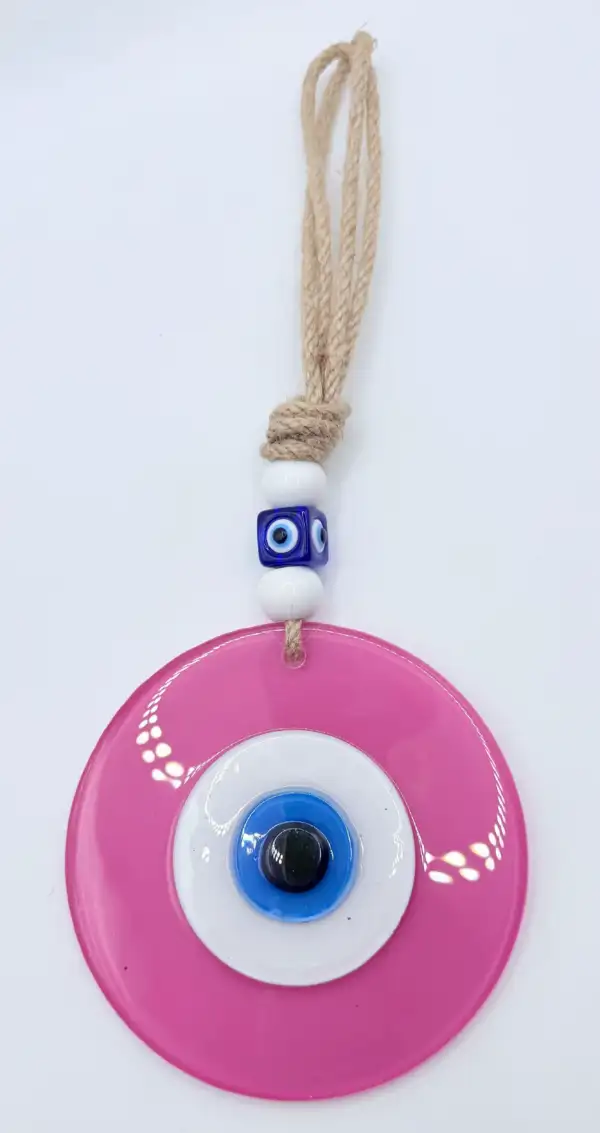 Amuleto Ojo Turco Redondo Grande Rosa