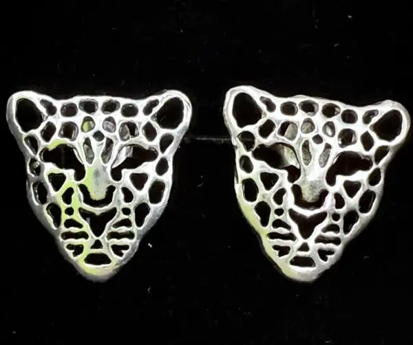 Pendientes Leopardo Plata De Ley
