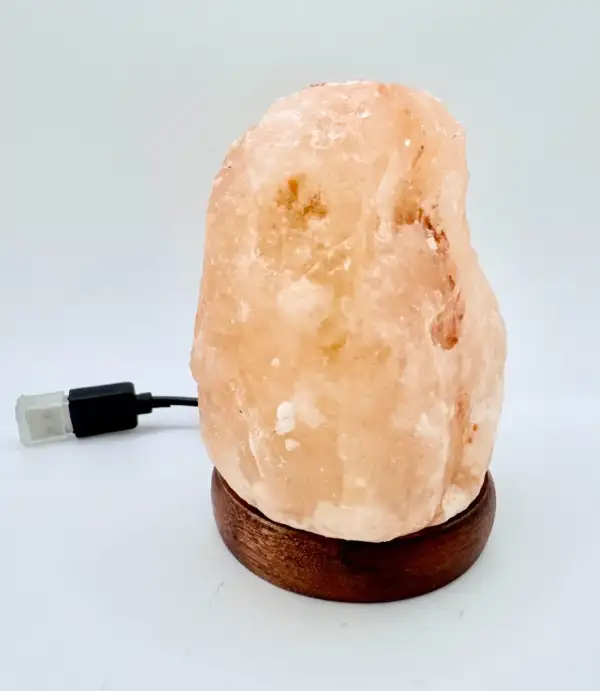 Lampara De Sal Del Himalaya Con Luz