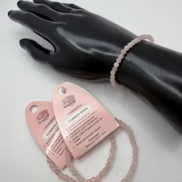 Pulsera De Cuarzo Rosa 4mm