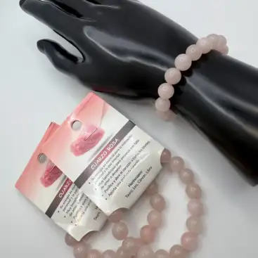 Pulsera De Cuarzo Rosa 10mm