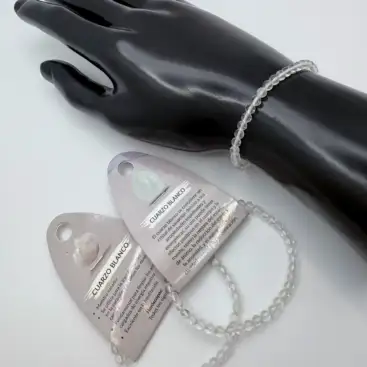 Pulsera Cuarzo Blanco 4mm
