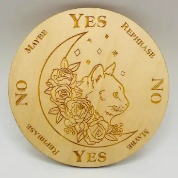 Placa Madera Gato Y Luna
