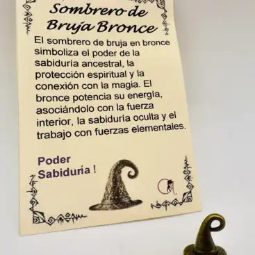 Amuleto Colgante Sombrero De Bruja Bronce