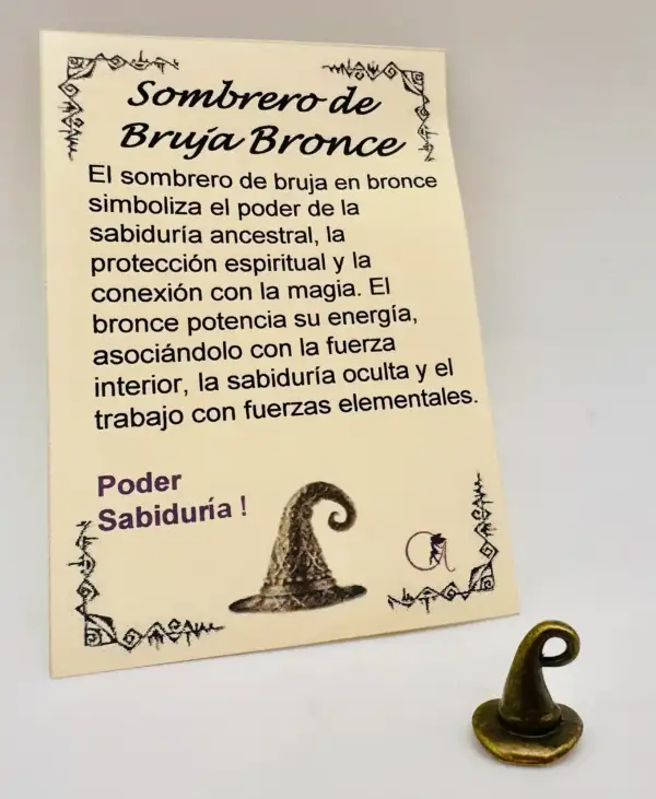 Amuleto Colgante Sombrero De Bruja Bronce