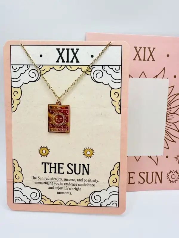 Colgante Carta Tarot Sol Dorado