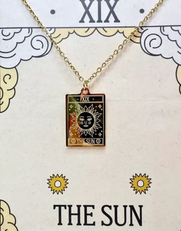 Colgante Carta Tarot Sol Dorado - Imagen 2