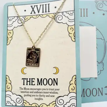 Colgante Carta Tarot Luna Dorado