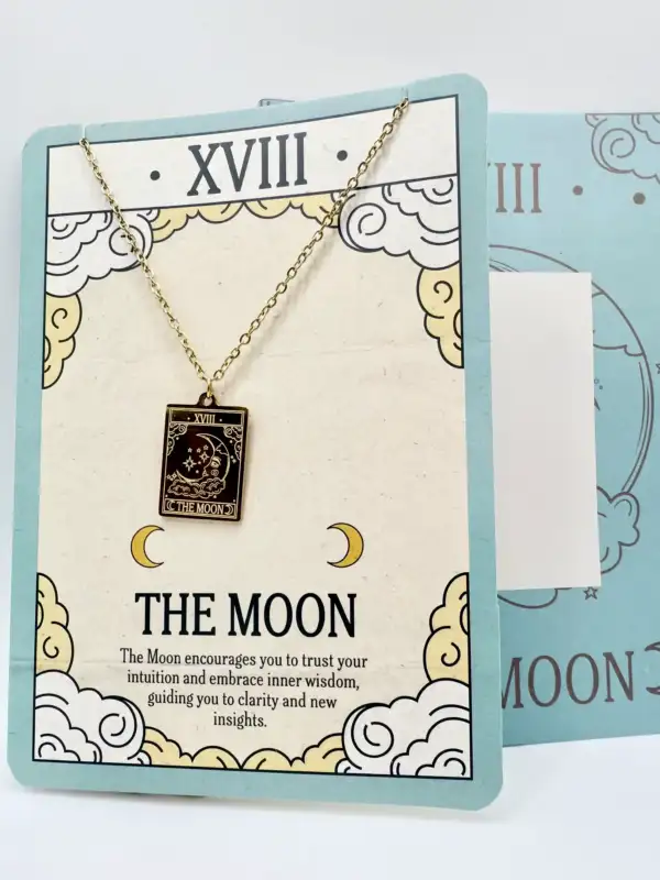 Colgante Carta Tarot Luna Dorado