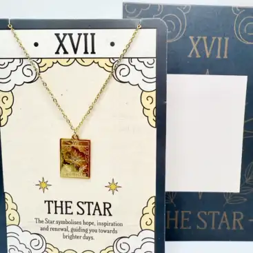 Colgante Carta Tarot La Estrella Dorado